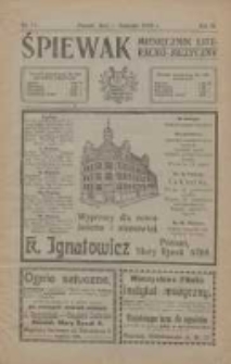 Śpiewak: miesięcznik literacko-muzyczny 1910.11.01 R.4 Nr11