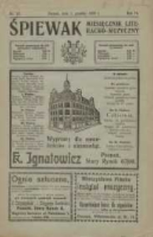 Śpiewak: miesięcznik literacko-muzyczny 1910.12.01 R.4 Nr12