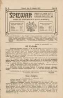 Śpiewak: miesięcznik literacko-muzyczny : organ Kół Śpiewackich w Rzeszy Niemieckiej 1912.11.01 R.6 Nr11