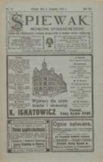 Śpiewak: miesięcznik literacko-muzyczny : organ Kół Śpiewackich i Tow[arzystw] Organistów w obrębie Rzeszy Niemieckiej 1913.11.01 R.7 Nr11