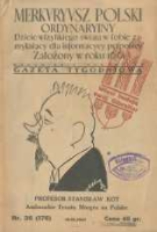 Merkuryusz Polski Ordynaryiny: dzieie wszystkiego świata w sobie zamykaiący dla informacyey pospolitey. 1937.09.19 Nr36