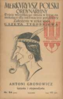 Merkuryusz Polski Ordynaryiny: dzieie wszystkiego świata w sobie zamykaiący dla informacyey pospolitey. 1938.11.13 Nr54