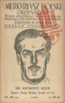 Merkuryusz Polski Ordynaryiny: dzieie wszystkiego świata w sobie zamykaiący dla informacyey pospolitey. 1939.04.23 Nr20