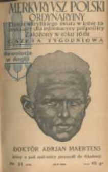 Merkuryusz Polski Ordynaryiny: dzieie wszystkiego świata w sobie zamykaiący dla informacyey pospolitey. 1939.04.30 Nr21