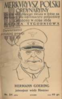 Merkuryusz Polski Ordynaryiny: dzieie wszystkiego świata w sobie zamykaiący dla informacyey pospolitey. 1939.05.21 Nr24