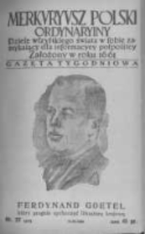 Merkuryusz Polski Ordynaryiny: dzieie wszystkiego świata w sobie zamykaiący dla informacyey pospolitey. 1939.06.11 Nr27