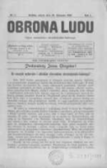 Obrona Ludu: organ Stronnictwa Chrześcijańsko-Ludowego. 1898 R.1 Nr1