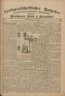 Landwirtschaftlicher Ratgeber: Zeitung f&uuml;r Ackerbau, Viehzucht u. Milchwirtschaft: Beilage zum Wreschener Stadt- u. Kreisblatt 1911.01.07 Nr2