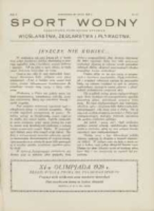 Sport Wodny: czasopismo poświęcone sprawom wioślarstwa, żeglarstwa i pływactwa 1927.07.30 R.3 Nr10