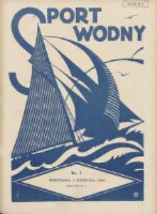 Sport Wodny: dwutygodnik poświęcony sprawom wioślarstwa, żeglarstwa i pływactwa 1928.04.01 R.4 Nr7