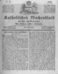 Katholisches Wochenblatt aus Ost- und Westpreussen f&uuml;r Leser aller St&auml;nde. 1843.04.22 No17