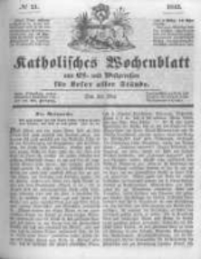 Katholisches Wochenblatt aus Ost- und Westpreussen f&uuml;r Leser aller St&auml;nde. 1843.05.20 No21
