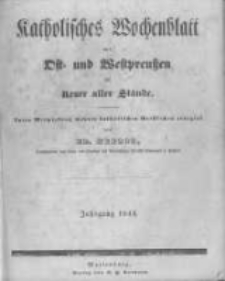 Katholisches Wochenblatt aus Ost- und Westpreussen f&uuml;r Leser aller St&auml;nde. 1844.01.06 No1