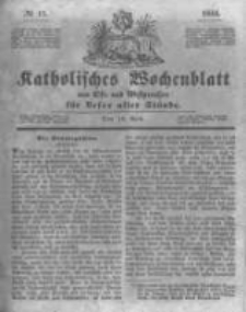 Katholisches Wochenblatt aus Ost- und Westpreussen f&uuml;r Leser aller St&auml;nde. 1844.04.13 No15