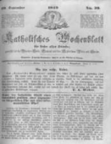 Katholisches Wochenblatt f&uuml;r Leser aller St&auml;nde zun&auml;chst f&uuml;r die Di&ouml;cesen Culm, Ermeland und das Erzbisthum Posen und Gnesen. 1849.09.29 No39