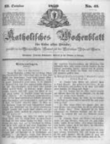 Katholisches Wochenblatt f&uuml;r Leser aller St&auml;nde zun&auml;chst f&uuml;r die Di&ouml;cesen Culm, Ermeland und das Erzbisthum Posen und Gnesen. 1850.10.12 No41