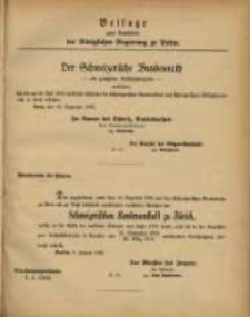 Beilage zum Amtsblatt der Königlichen Regierung zu Posen