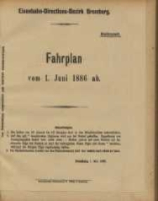 Fahrplan von 1. Juni 1886 ab.