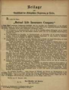Beilage zum Amtsblatt der Königlichen Regierung zu Posen.