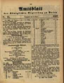 Amtsblatt der Königlichen Regierung zu Posen. 1887.04.12 Nro 15