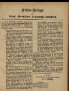 Extra - Beilage zum Königl. Preußischen Regierung -Amtsblatt