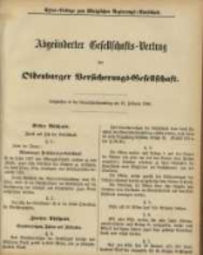 Abgeänderter Gesellschaft Vertrag der Oldenburger Versicherungs= Gesellschaft