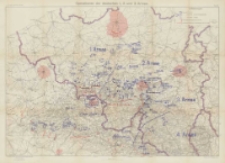 Die Grenzschlachten im Westen: mit vielen Skizzen im Text und zwölf Karten. Operationen der deutschen 1, 2 und 3 Armee Bd.1 Karte 2