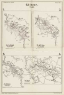 Der Marne-Feldzug: von der Sambre zur Marne: mit sieben Karten und elf Skizzen. Skizzen Blatt I. Bd.3 Skizze 1 bis 4
