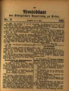 Amtsblatt der Königlichen Regierung zu Posen. 1892.04.26 Nro.17