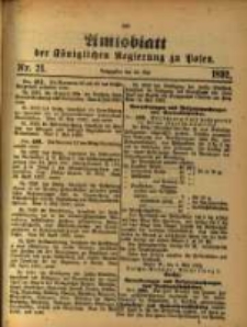 Amtsblatt der Königlichen Regierung zu Posen. 1892.05.24 Nro.21