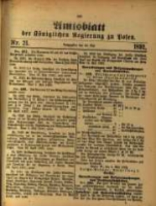 Amtsblatt der Königlichen Regierung zu Posen. 1892.05.24 Nro.21