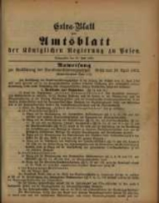 Extra - Blatt zum Amtsblatt der Königlichen Regierung zu Posen... 27. Juli 1892