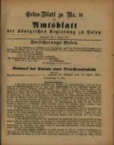 Extra - Blatt zu Nr. 31 des Amtsblatt der Königlichen Regierung zu Posen... 2. August 1892