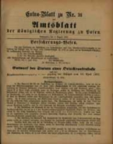 Extra - Blatt zu Nr. 31 des Amtsblatt der Königlichen Regierung zu Posen... 2. August 1892