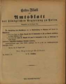 Extra - Blatt zum Amtsblatt der Königlichen Regierung zu Posen