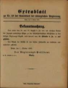 Extrablatt zu Nr. 40 des Amtsblatt der Königlichen Regierung...3 October 1892