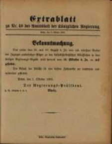 Extrablatt zu Nr. 40 des Amtsblatt der Königlichen Regierung...3 October 1892