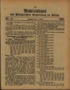 Amtsblatt der Königlichen Regierung zu Posen. 1892.10.11 Nro.41