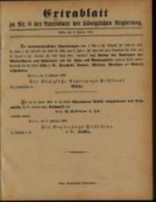 Extrablatt zu Nr. 6 des Amtsblatt der Königlichen Regierung. Posen, den 6. Januar 1892