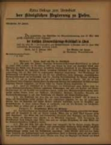 Extra = Beilage zum Amtsblatt der Königlichen Regierung zu Posen