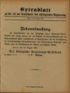 Extrablatt zu Nr. 34 des Amtsblatt der Königlichen Regierung. Posen, den 23. August 1893