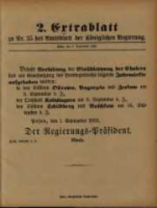 Extrablatt zu Nr. 35 des Amtsblatt der Königlichen Regierung. Posen, den 1. September 1893