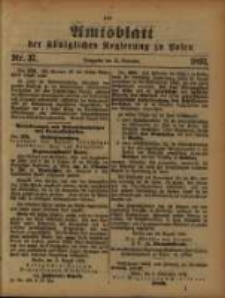 Amtsblatt der Königlichen Regierung zu Posen. 1893.09.12 Nro.37