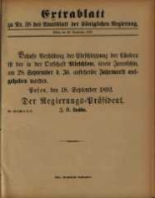 Extrablatt zu Nr. 38 des Amtsblatt der Königlichen Regierung. Posen, den 20. September 1893