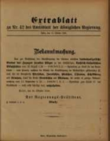 Extrablatt zu Nr. 42 des Amtsblatt der Königlichen Regierung. Posen, den 17. October 1893