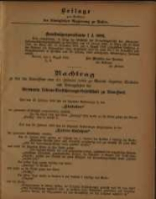 Beilage zum Amtsblatt der Königlichen Regierung zu Posen