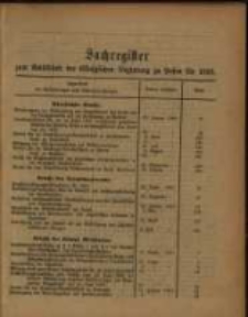 Sachregister .. für 1893