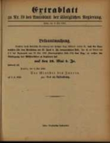 Extrablatt zu Nr. 19 des Amtsblatt der Königlichen Regierung. Posen, den 9. Mai 1893