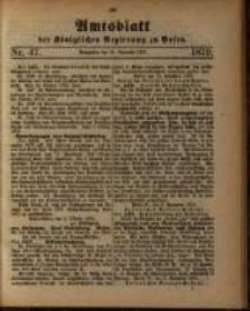 Amtsblatt der Königlichen Regierung zu Posen. 1879.11.18 Nro.47