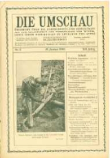 Die Umschau: übersicht über die Fortschritte und Bewegungen auf dem Gesamtgebiet der Wissenschaft, Technik, Litteratur und Kunst. 1908.01.25 Jg.12 Nr.4